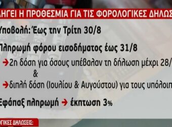 Φορολογικές δηλώσεις: Εκπνέει σήμερα (30/8) η προθεσμία – Ζητούν νέα παράταση για έναν μήνα (Video)