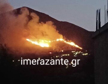 Φωτιά στην Αγία Μαρίνα της Ζακύνθου – Ενισχύθηκαν οι δυνάμεις της Πυροσβεστικής