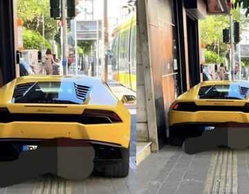 Προκλητικός οδηγός πάρκαρε την Lamborghini πάνω σε πεζοδρόμιο και οδηγό τυφλών στον Πειραιά