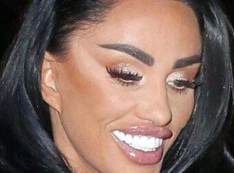 Katie Price shows off her very plump lips with JJ Slater